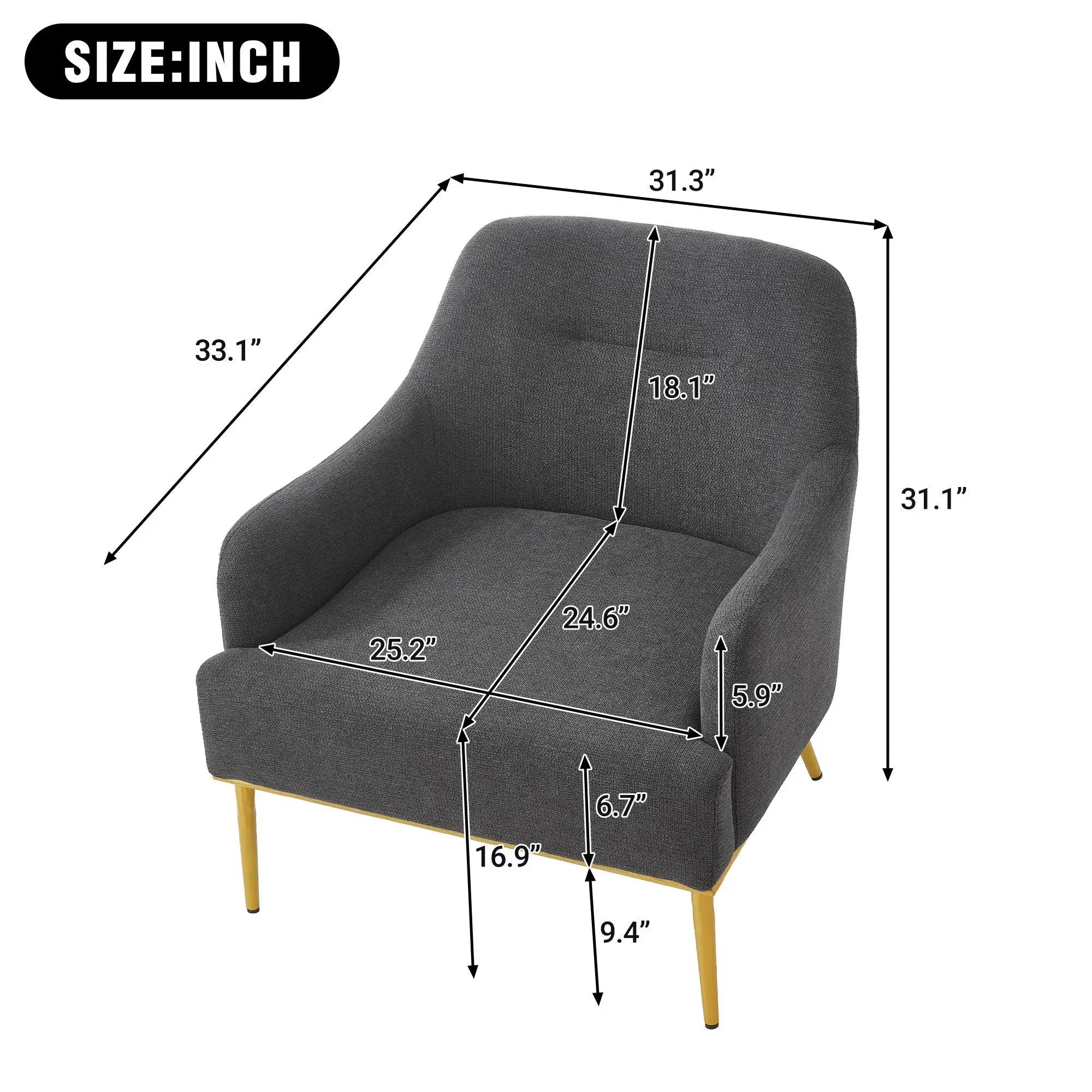 Modern Elegance Accent Chair With Curved Backrest by HouseOfZazla