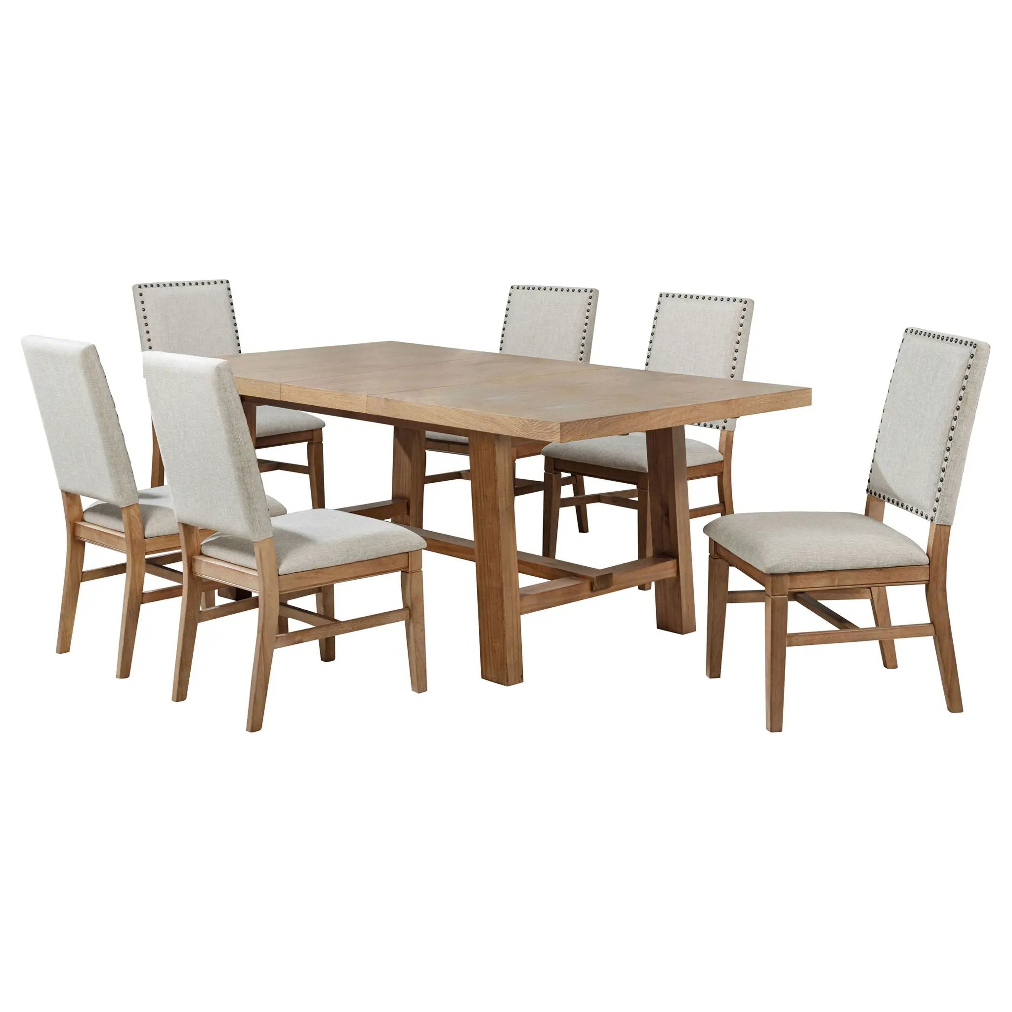 Middleton 7-piece Extension Leaf Dining Set Brown and Beige by Unique Piece Furniture