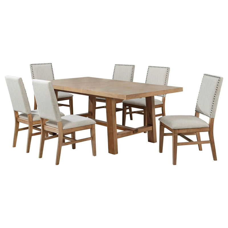 Middleton 7-piece Extension Leaf Dining Set Brown and Beige by Unique Piece Furniture