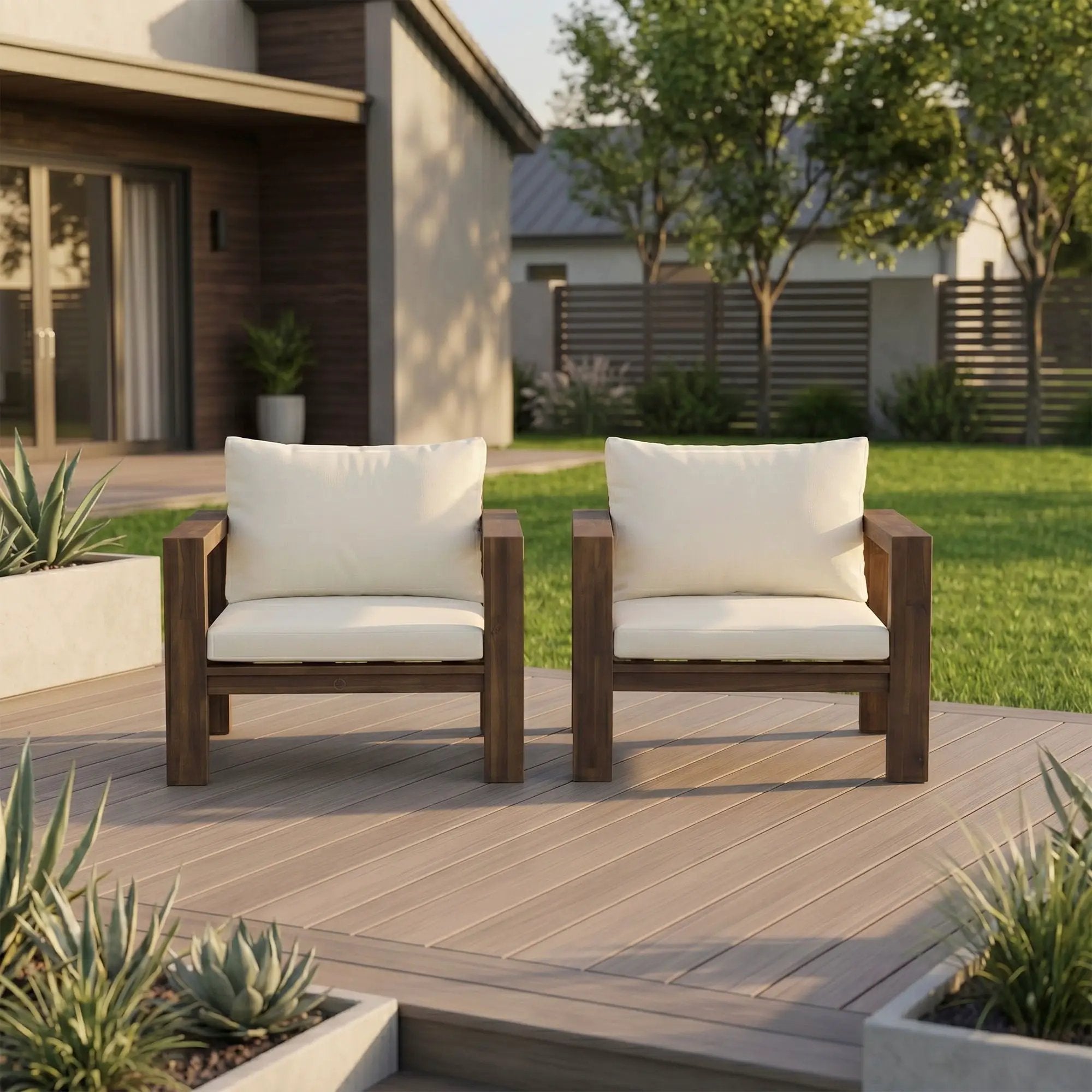Stylish Outdoor Chair Set With Cushions For Garden (Set of 2) by HouseOfZazla