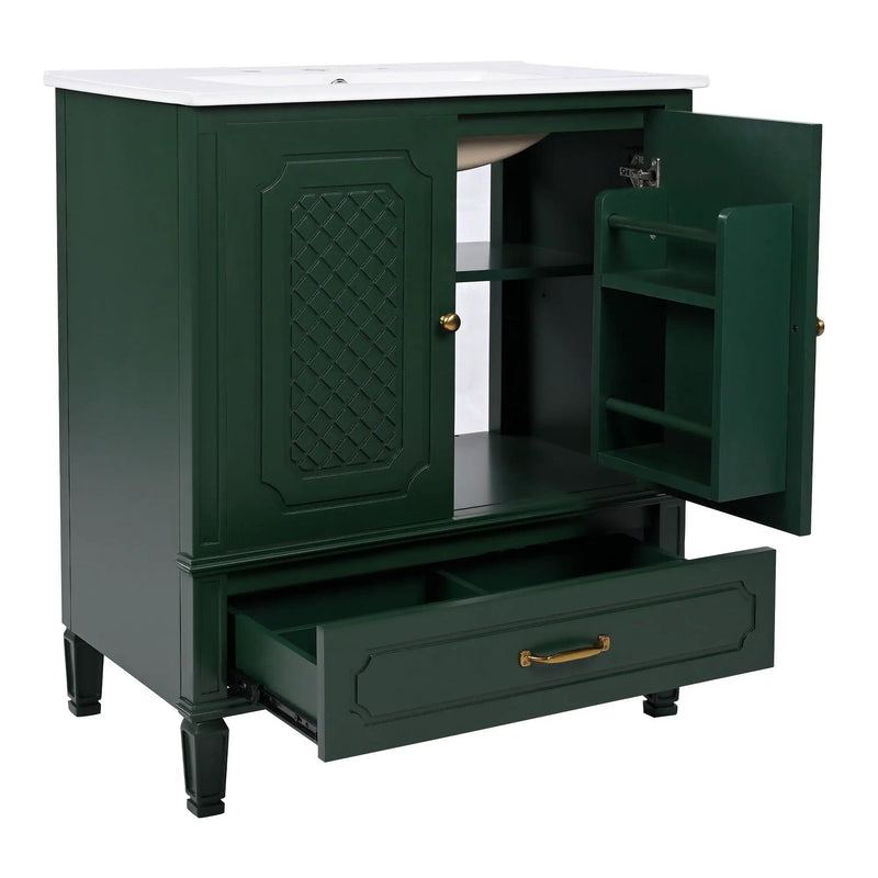 Bathroom Vanity With Sink, Soft Closing Door, Multi Functional Storage by HouseOfZazla