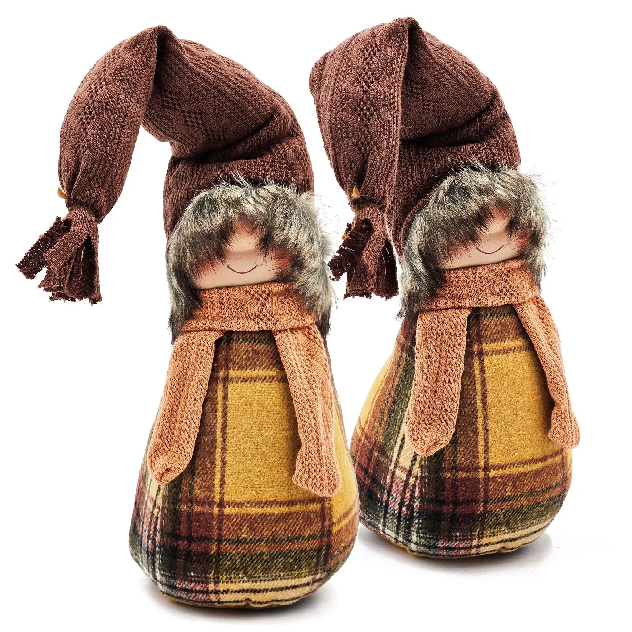 Gnomes Decorations For Fall Thanksgiving Table Decorations (Set of 2) - Brown / Yellow by HouseOfZazla
