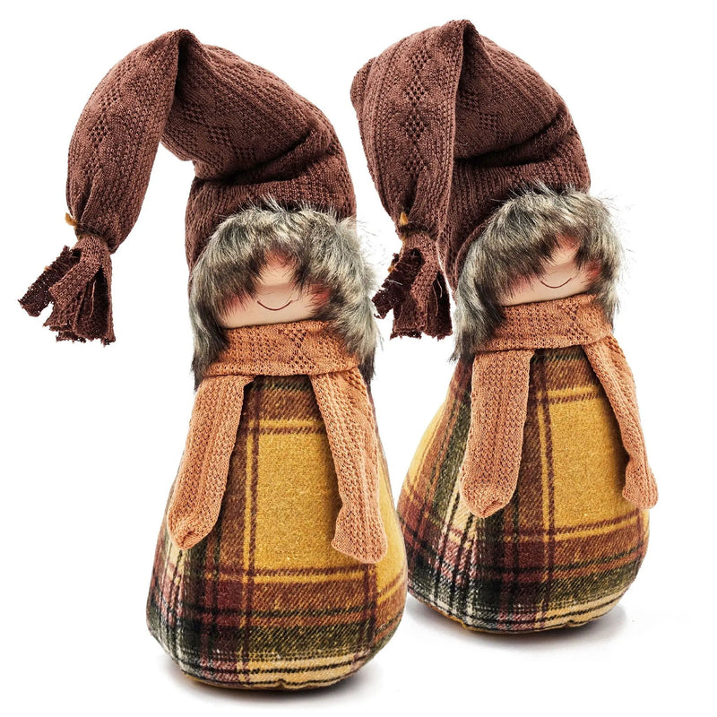 Gnomes Decorations For Fall Thanksgiving Table Decorations (Set of 2) - Brown / Yellow by Unique Piece Furniture