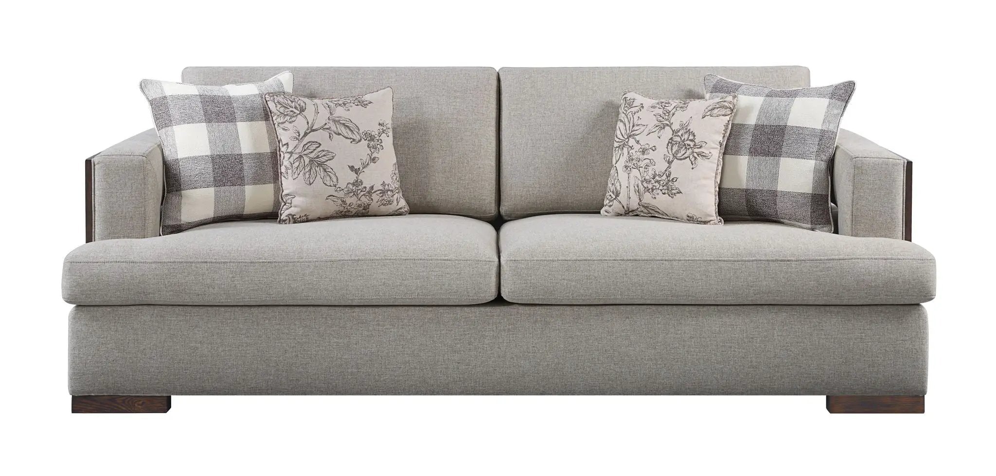 Niamey - Sofa With 4 Toss Pillows - Walnut by HouseOfZazla