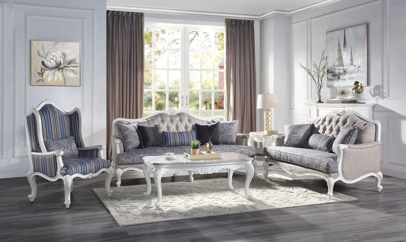 Ciddrenar - Sofa With 5 Pillows - Fabric & White by Unique Piece Furniture