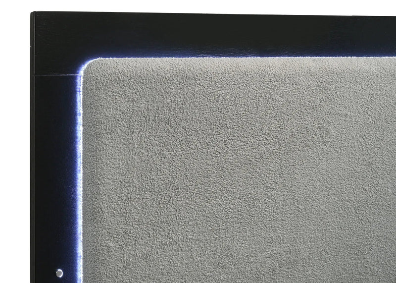 Caraway Wood California King LED Panel Bed Black by Unique Piece Furniture