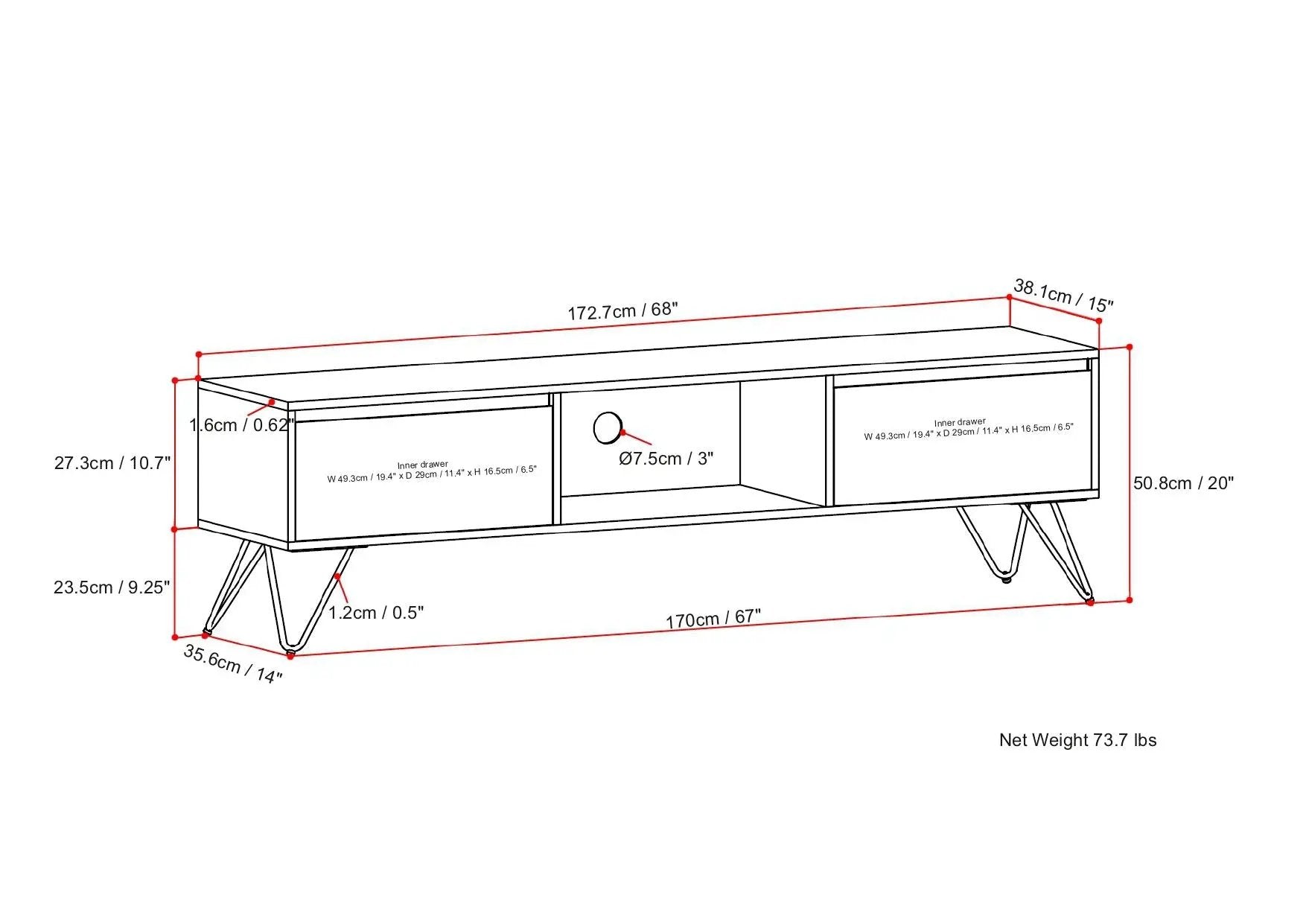Hunter - Handcrafted TV Media Stand - Natural by HouseOfZazla