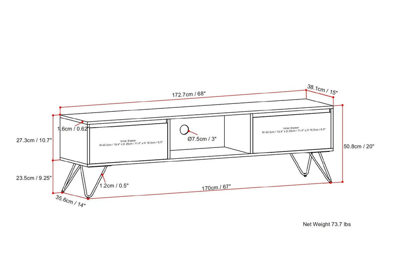 Hunter - Handcrafted TV Media Stand - Natural by HouseOfZazla