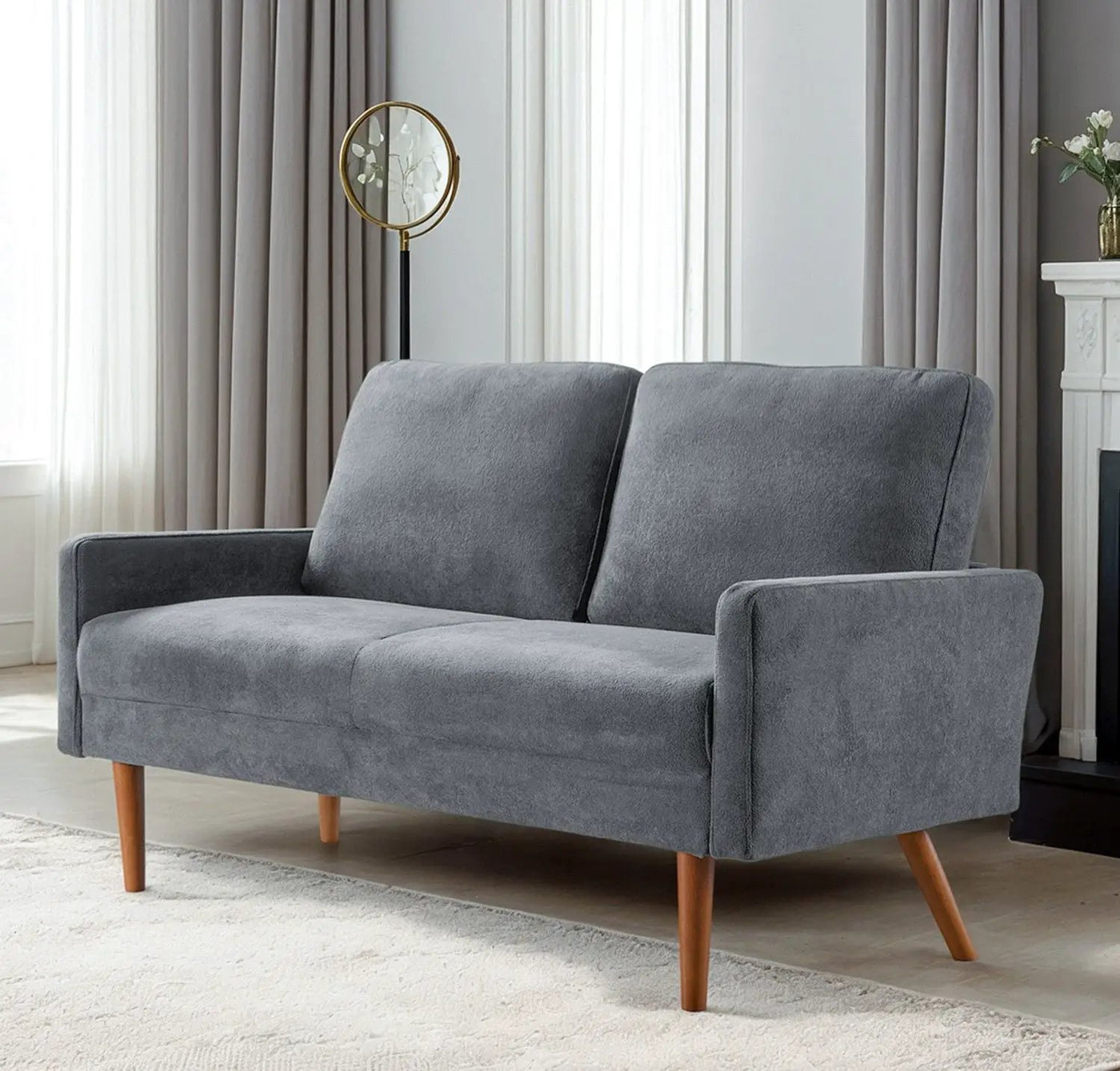 Loveseat Sofa, European Style With Sleek Design, Modern & Vintage Flair, Upholstered 2 Seater Couch by Unique Piece Furniture