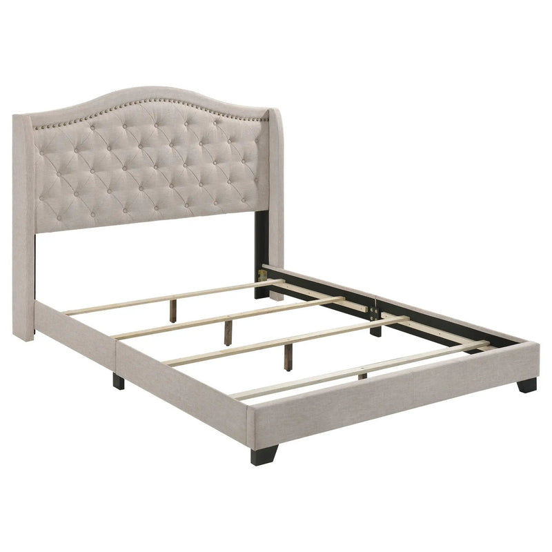 Sonoma Upholstered Full Wingback Bed Beige by Unique Piece Furniture