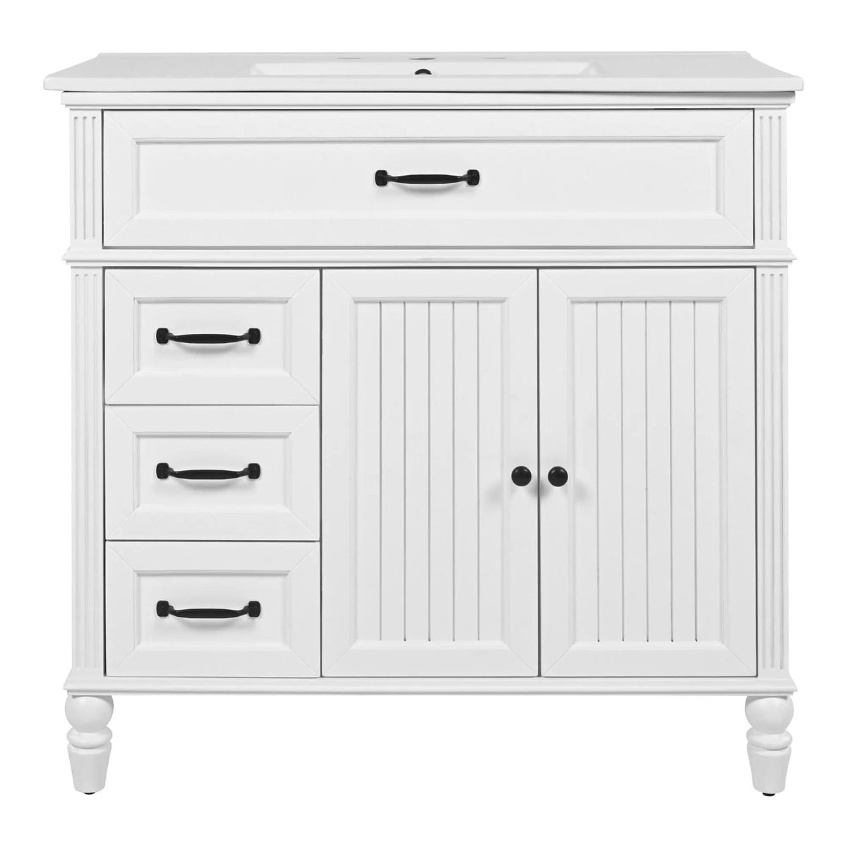 Bathroom Vanity With Sink, 2 Doors 2 Drawers, Freestanding Design by HouseOfZazla