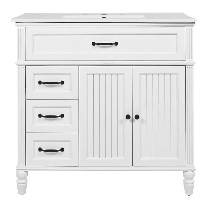 Bathroom Vanity With Sink, 2 Doors 2 Drawers, Freestanding Design by HouseOfZazla