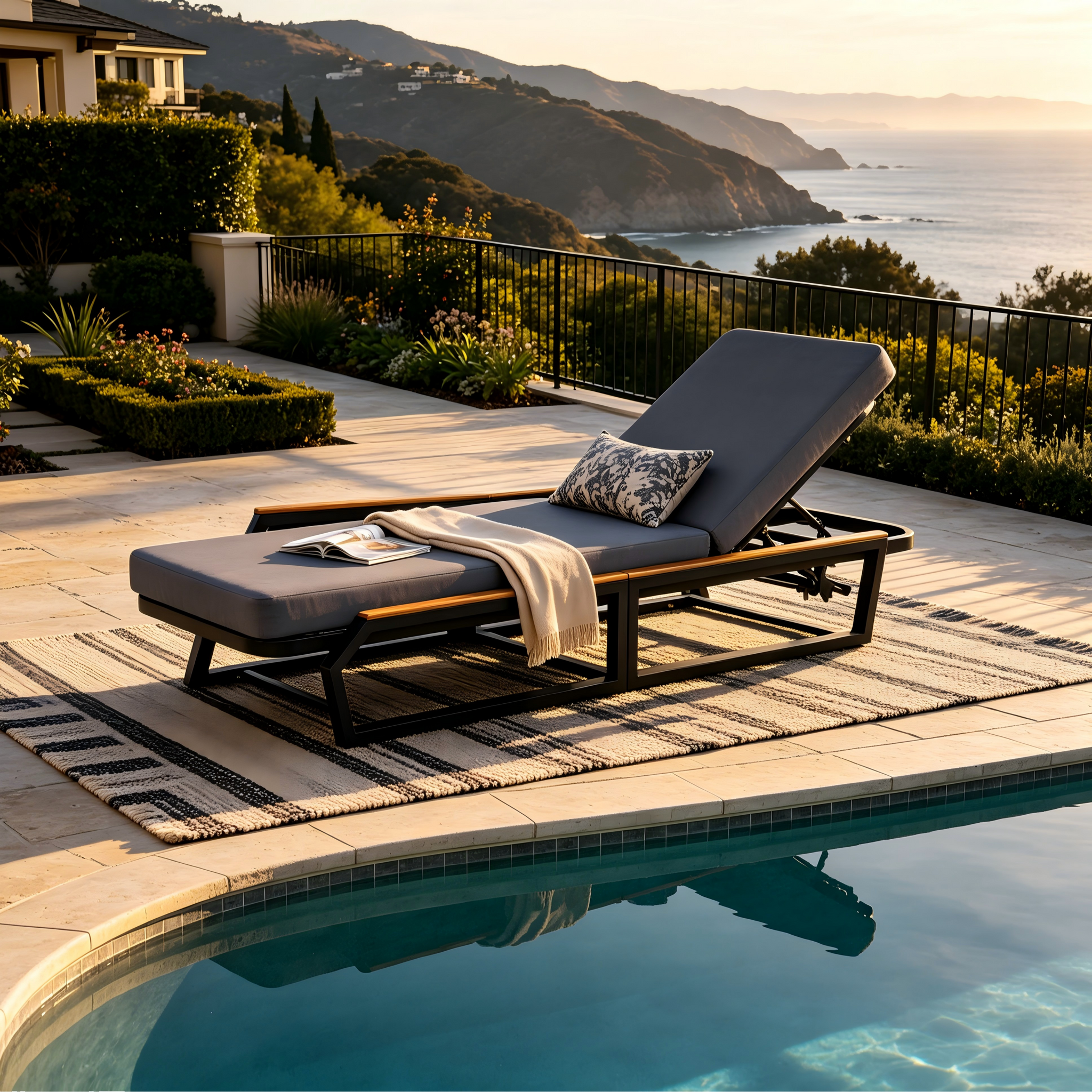 Adjustable 5-Position Outdoor Chaise Lounge by HouseOfZazla