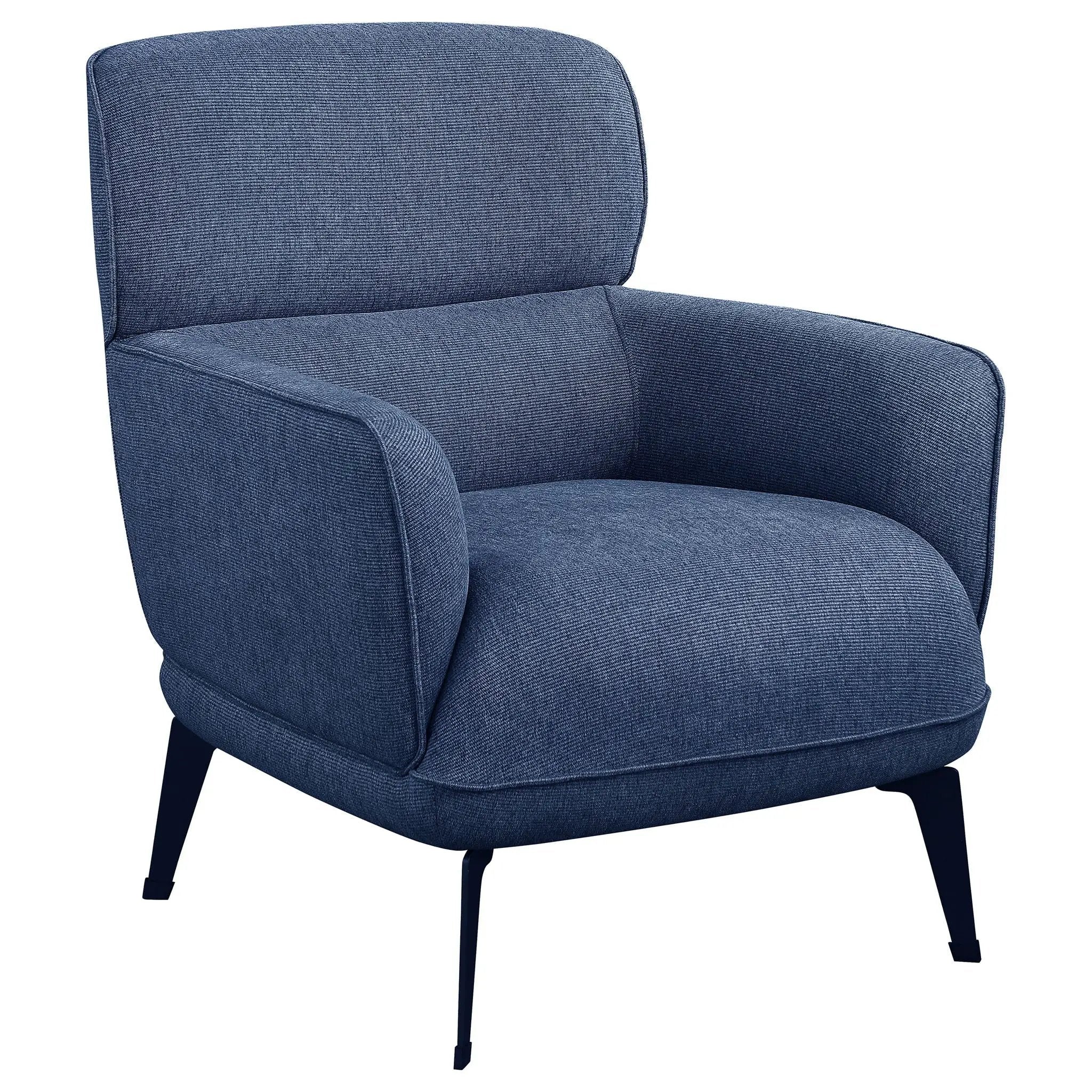 Andrea Upholstered Crescent Arm Accent Chair Blue by Unique Piece Furniture