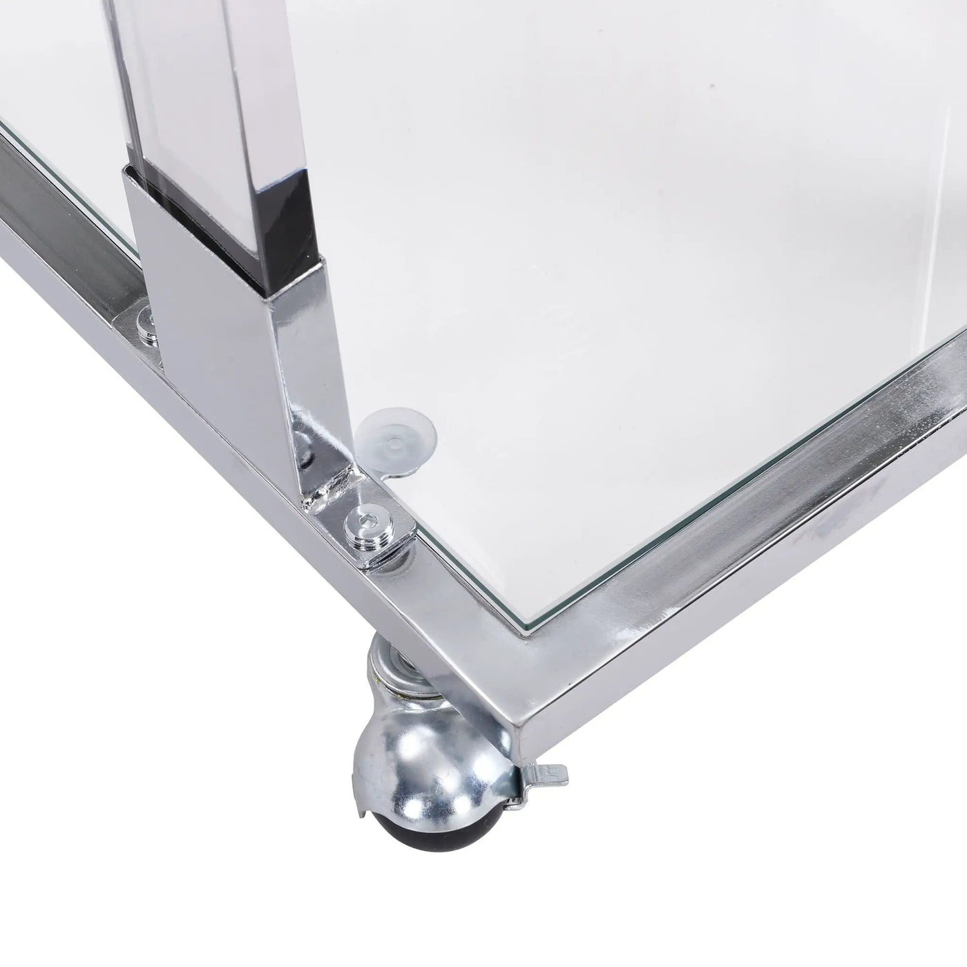 Side Table, Sofa Table, Glass Top C Shape Square Table With Metal Base For Living Room, Bedroom, Balcony Home And Office by Unique Piece Furniture