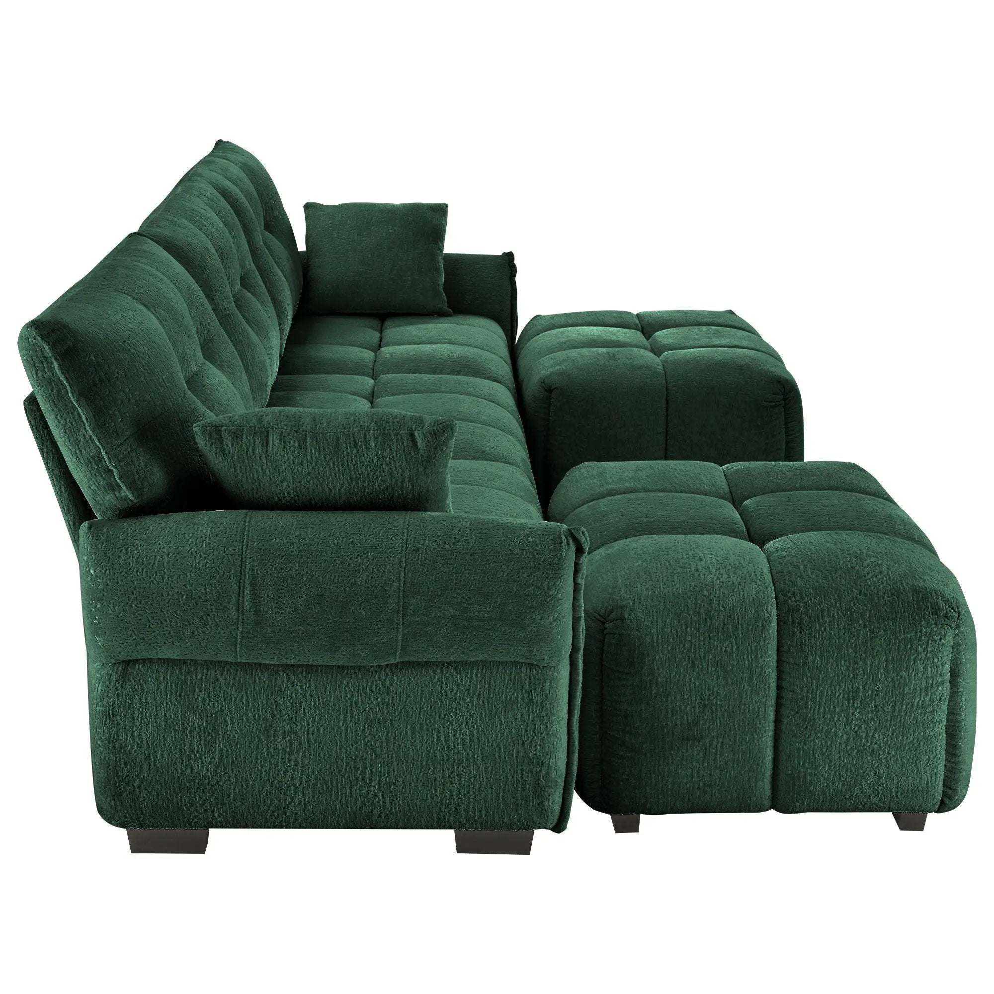 Sofa Set With Ottoman And Pillows, Textured, High Resilience Cushions by HouseOfZazla
