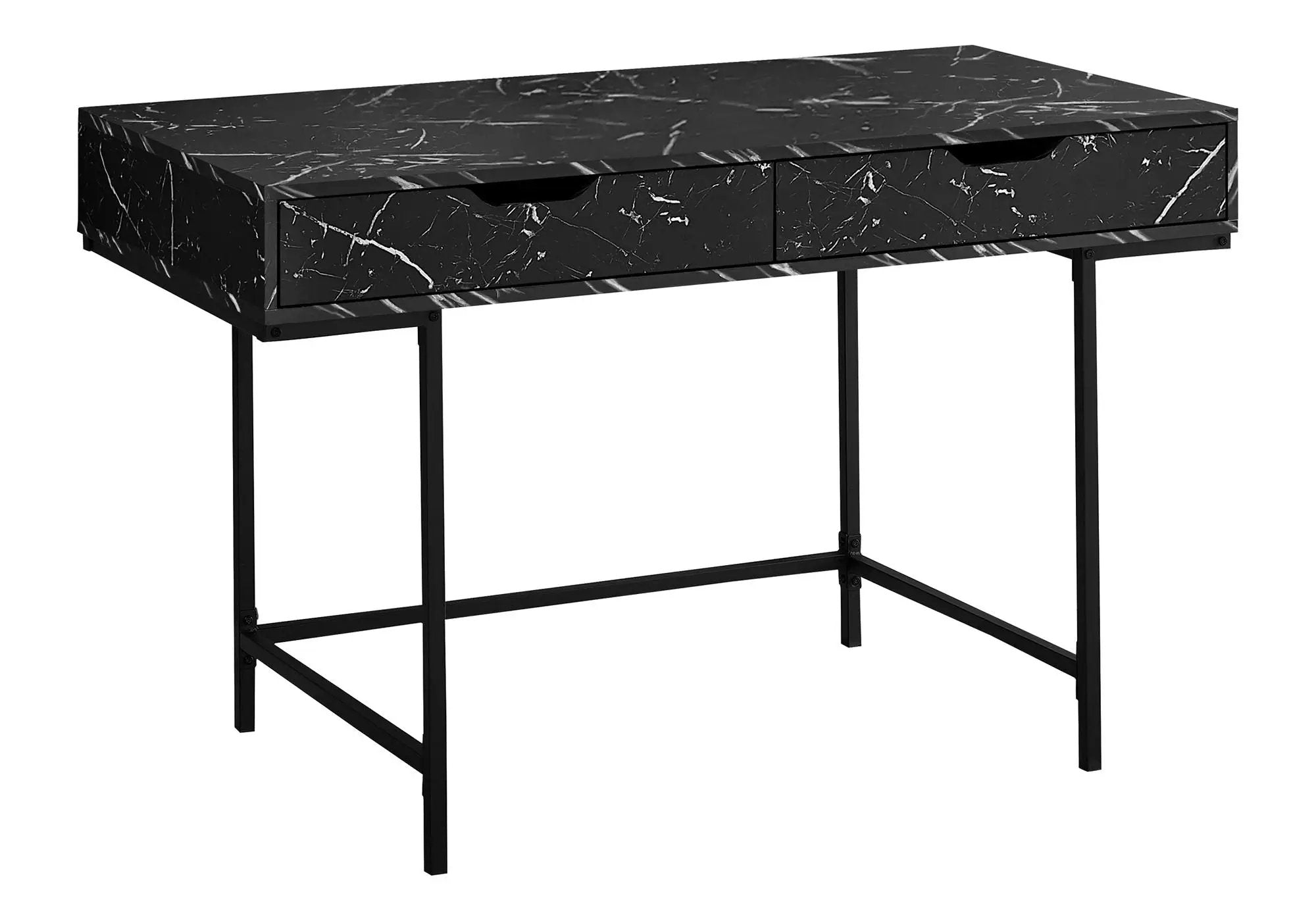 Computer Desk For Home Office, Storage Drawers, Marble Look Contemporary & Modern by Unique Piece Furniture