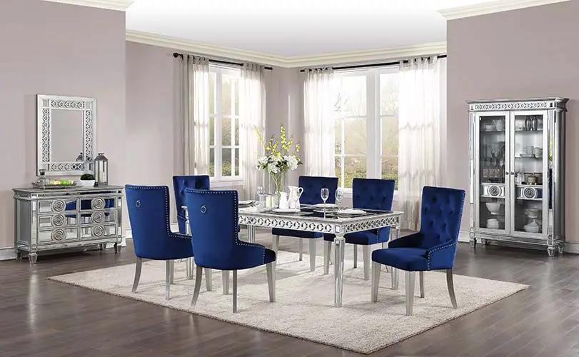 Varian - 34" Server - Mirrored & Antique Platinum by Unique Piece Furniture