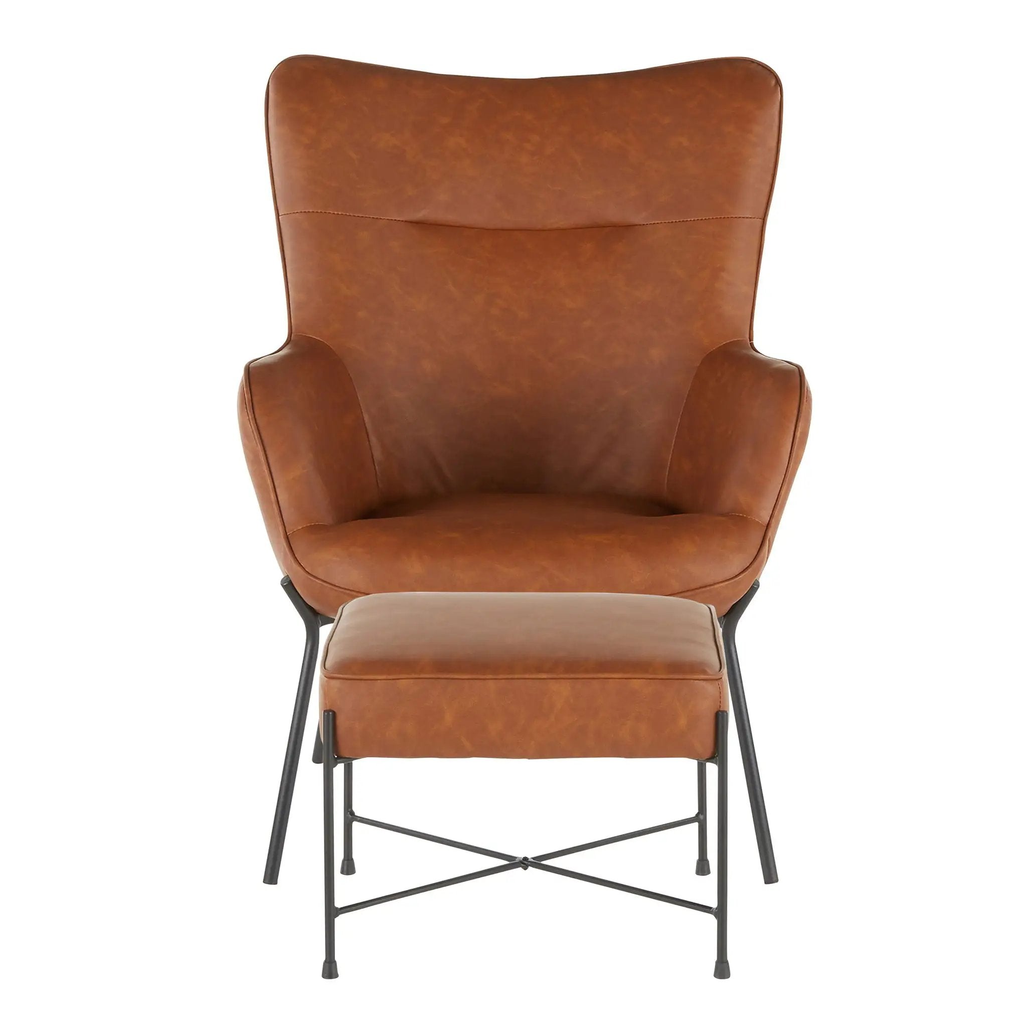 Izzy - Industrial Lounge Chair & Ottoman Set by Unique Piece Furniture