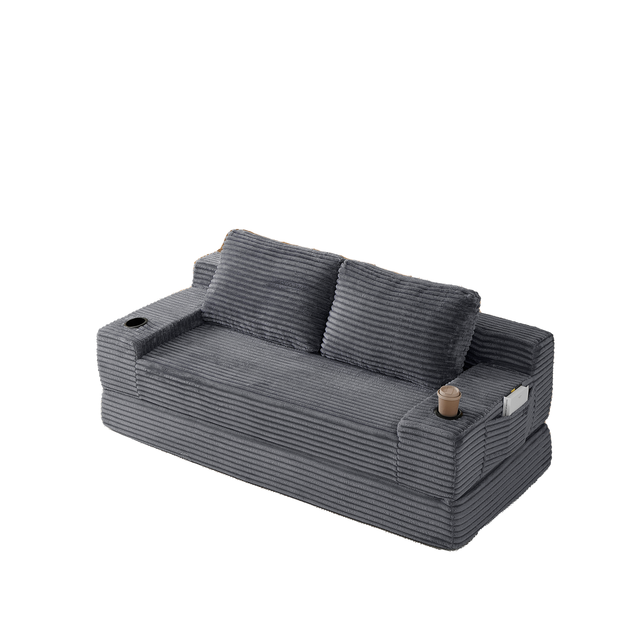70.8-Inch Corduroy Two-In-One Sofa Bed by HouseOfZazla