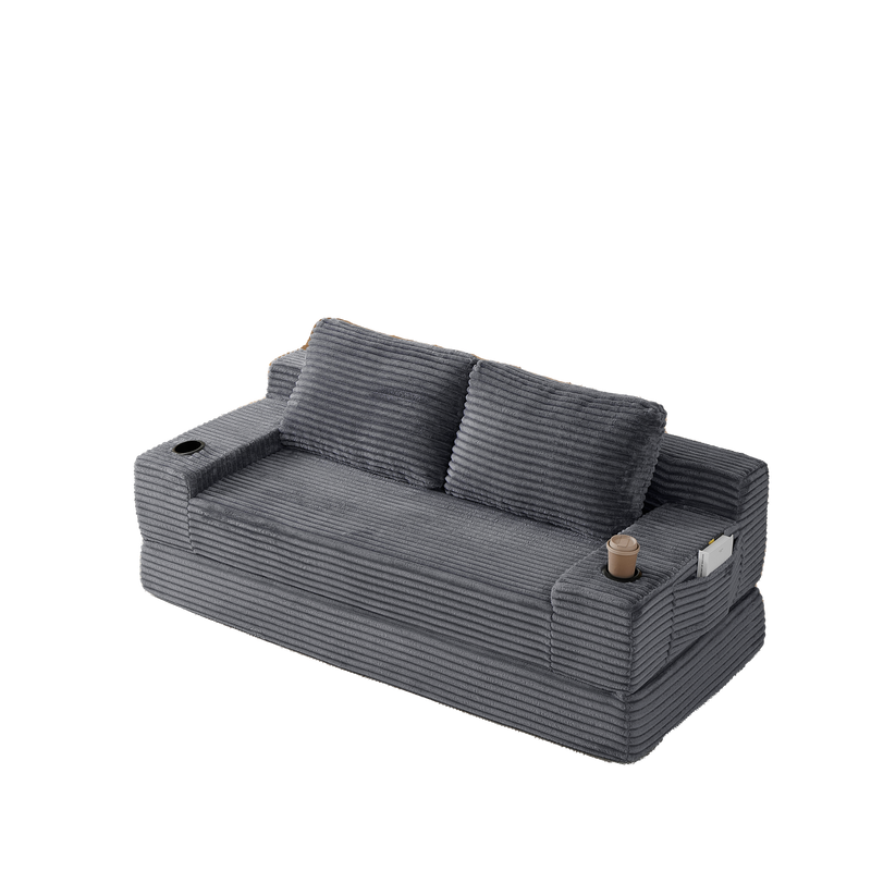 70.8-Inch Corduroy Two-In-One Sofa Bed by HouseOfZazla