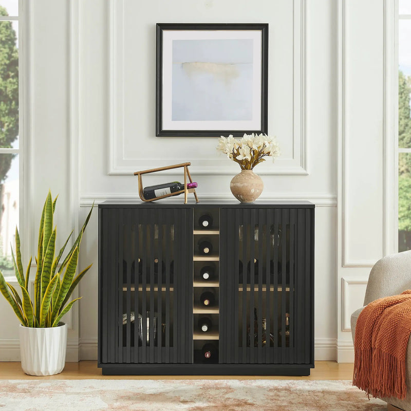 Mid Century Modern Fluted Hollowed Out Liquor Cabinet, photo 2 of 10