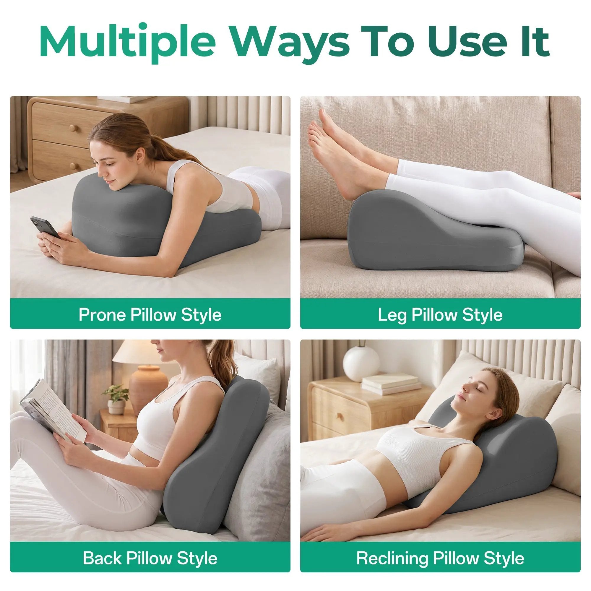 27° Ergonomic Memory Foam Support Pillow for Couples by HouseOfZazla