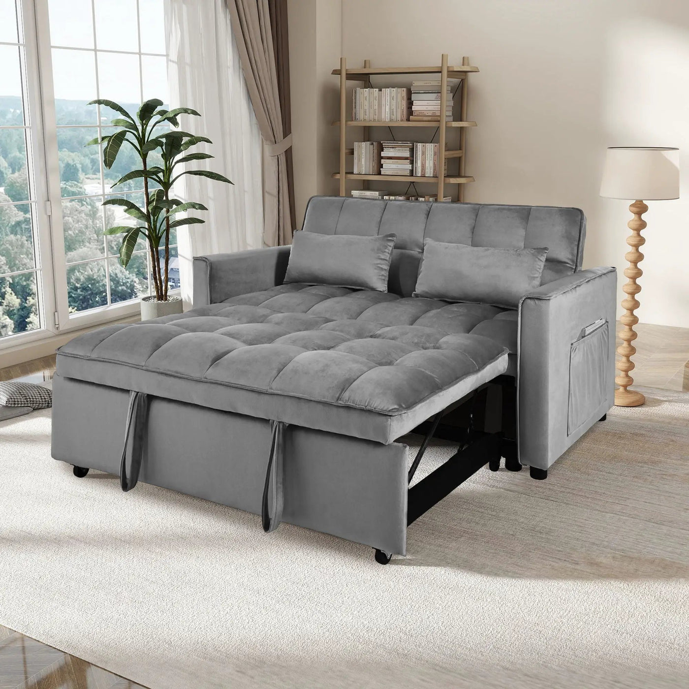 3 In 1 Pull Out Couch Convertible Sofa Bed With Reclining Backrest by Unique Piece Furniture