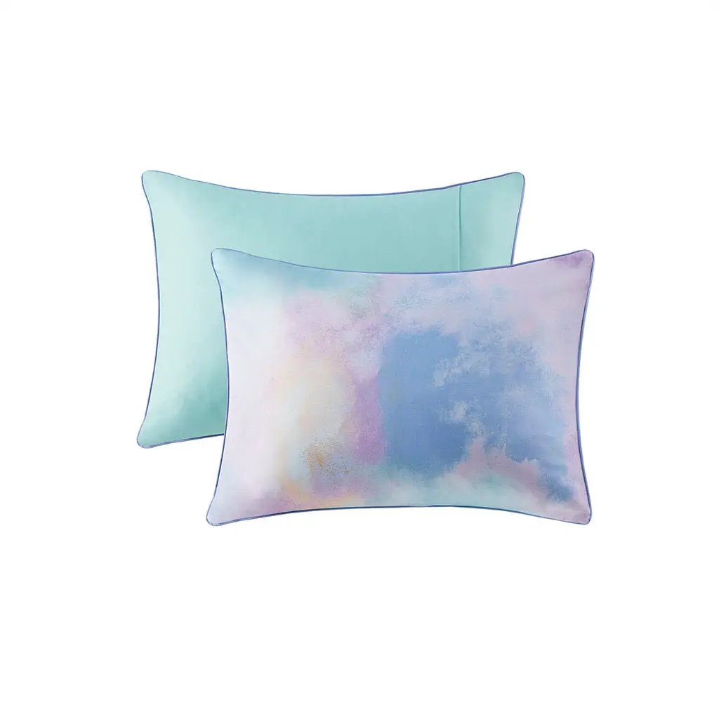 Twin/Twin XL Watercolor Tie Dye Printed Comforter Set with Throw Pillow by HouseOfZazla
