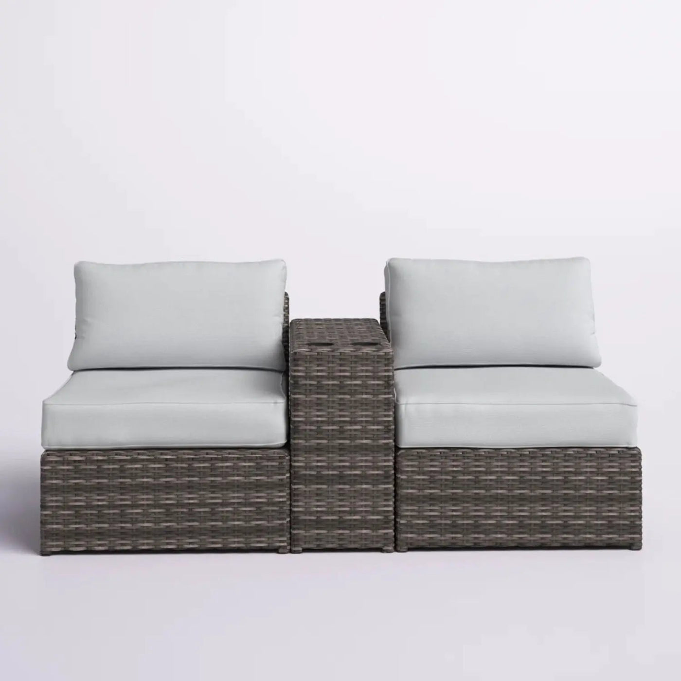 2 Person Wicker Conversation Set With Cushions, Weather Resistant by Unique Piece Furniture