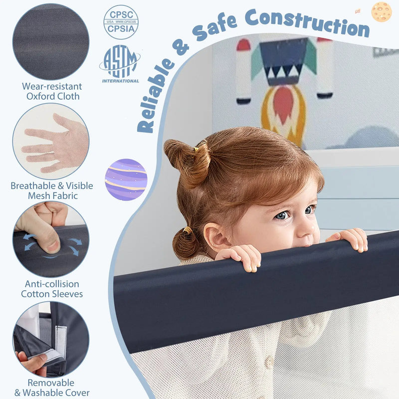 Foldable Bed Rail Swing Down Baby Bed Guard Rail by DirectDeals