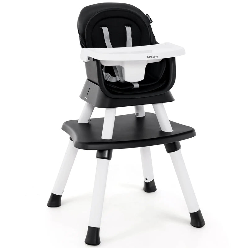 6-in-1 Convertible Baby High Chair with Adjustable Removable Tray by DirectDeals