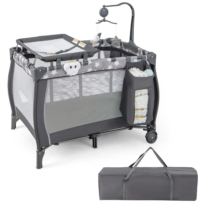Portable Baby Playard with Changing Table Bassinet and Music Box by DirectDeals
