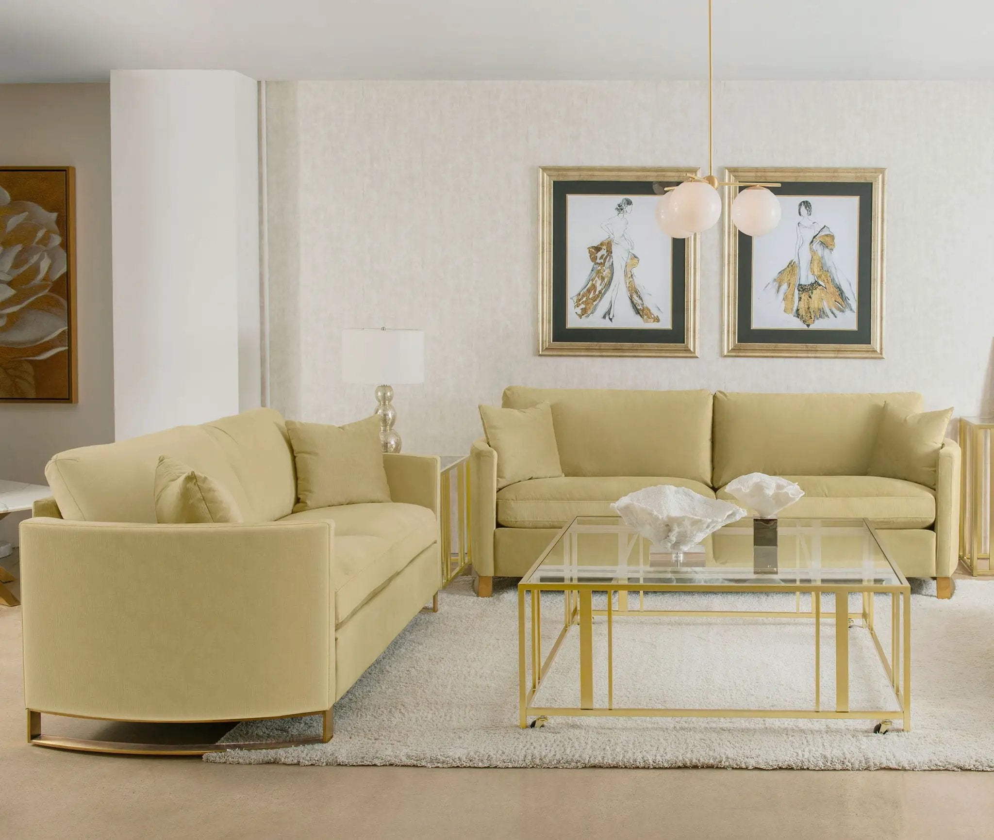 Corliss 2-piece Velvet Upholstered Sofa Set Camel by Unique Piece Furniture