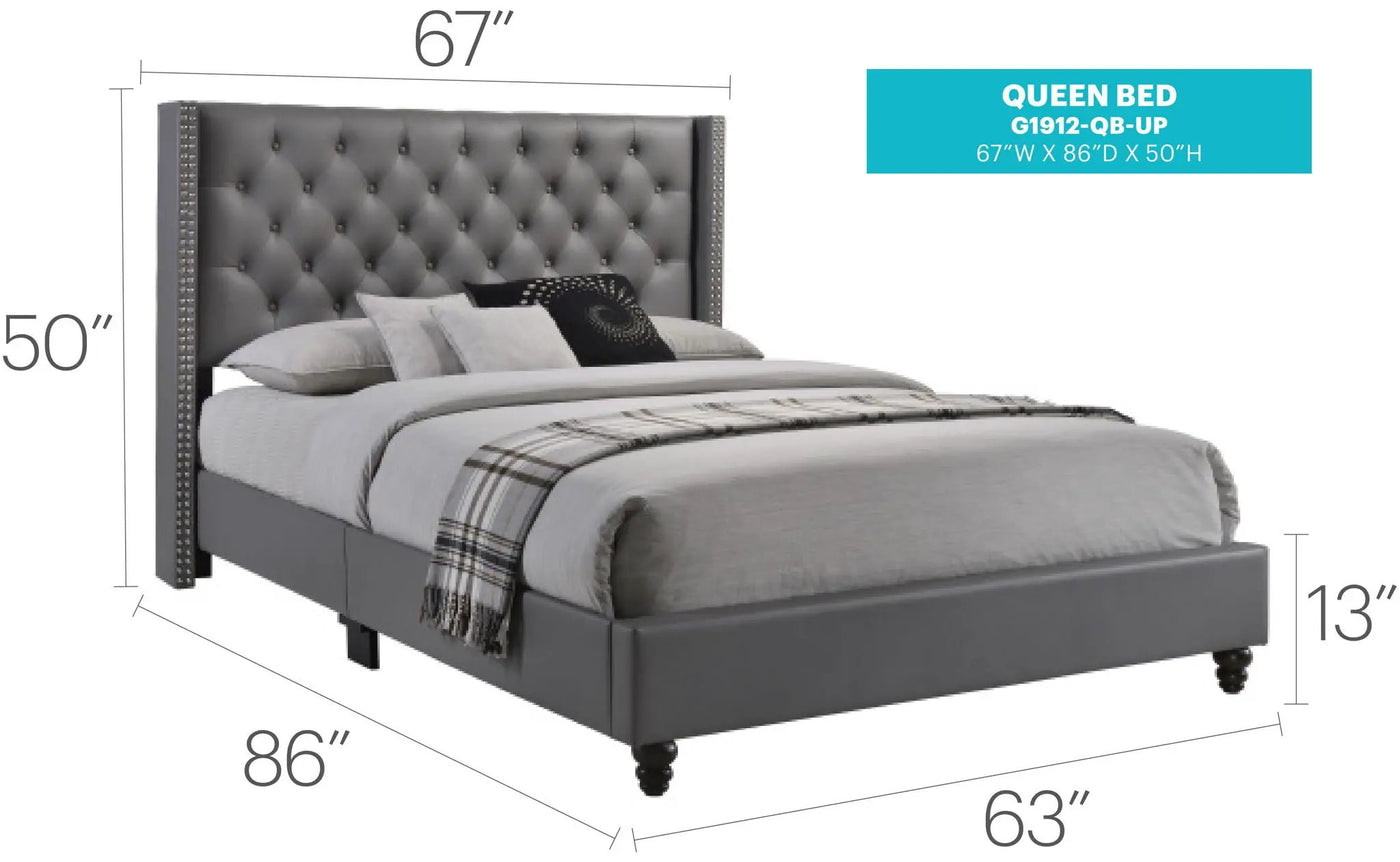 Nailhead Bed Transitional Vibrant by HouseOfZazla