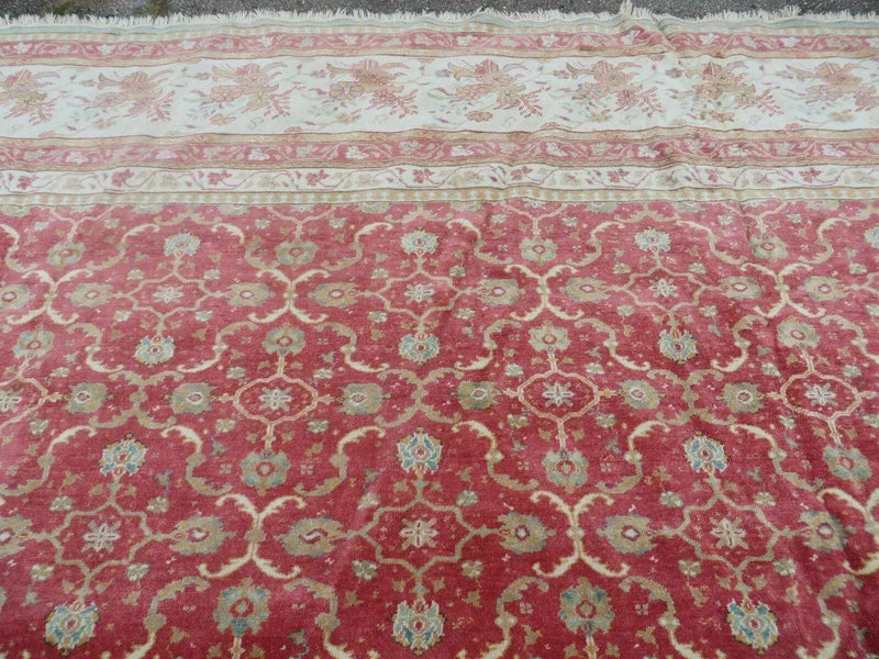 12' X 18' Palace Size Handmade Egyptian Wool Rug Carpet Soft Colors Red & Beige by Jewel Rugs