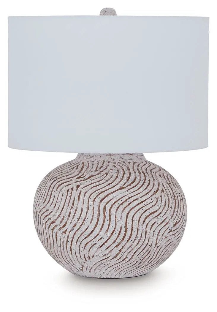 Vien - Terracotta Table Lamp - Distressed White by Unique Piece Furniture
