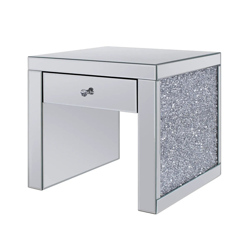 Noralie Mirrored & Faux Diamonds End Table by HouseOfZazla