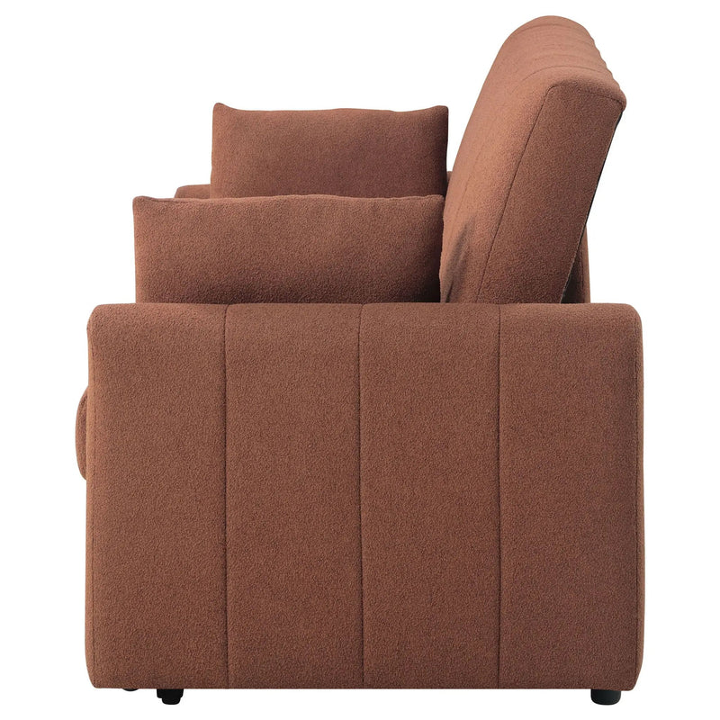 Portland Boucle Upholstered Sleeper Sofa Bed Copper by Unique Piece Furniture