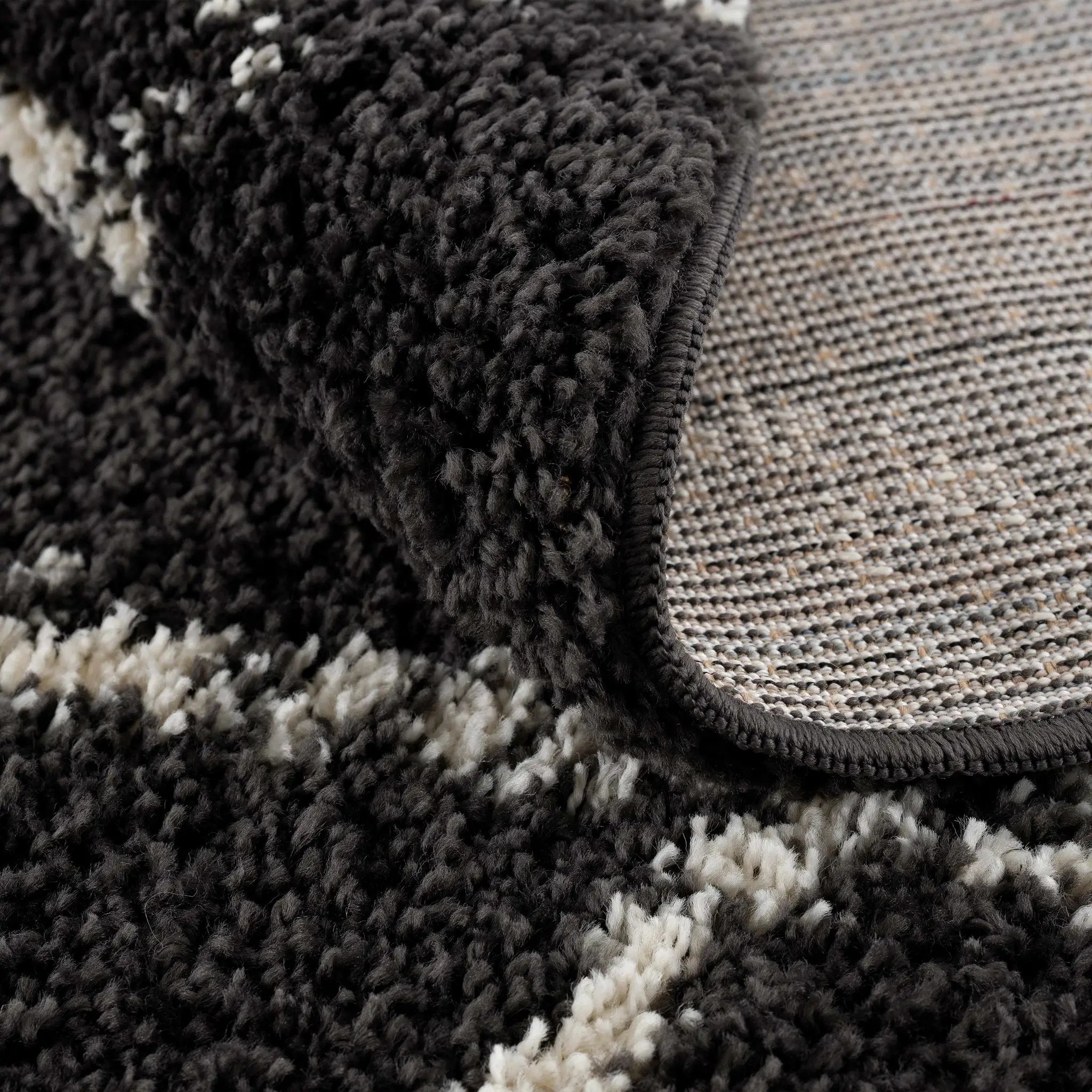 Wallagrass Black Moroccan Shag Rug - Clearance by Boutique Rugs