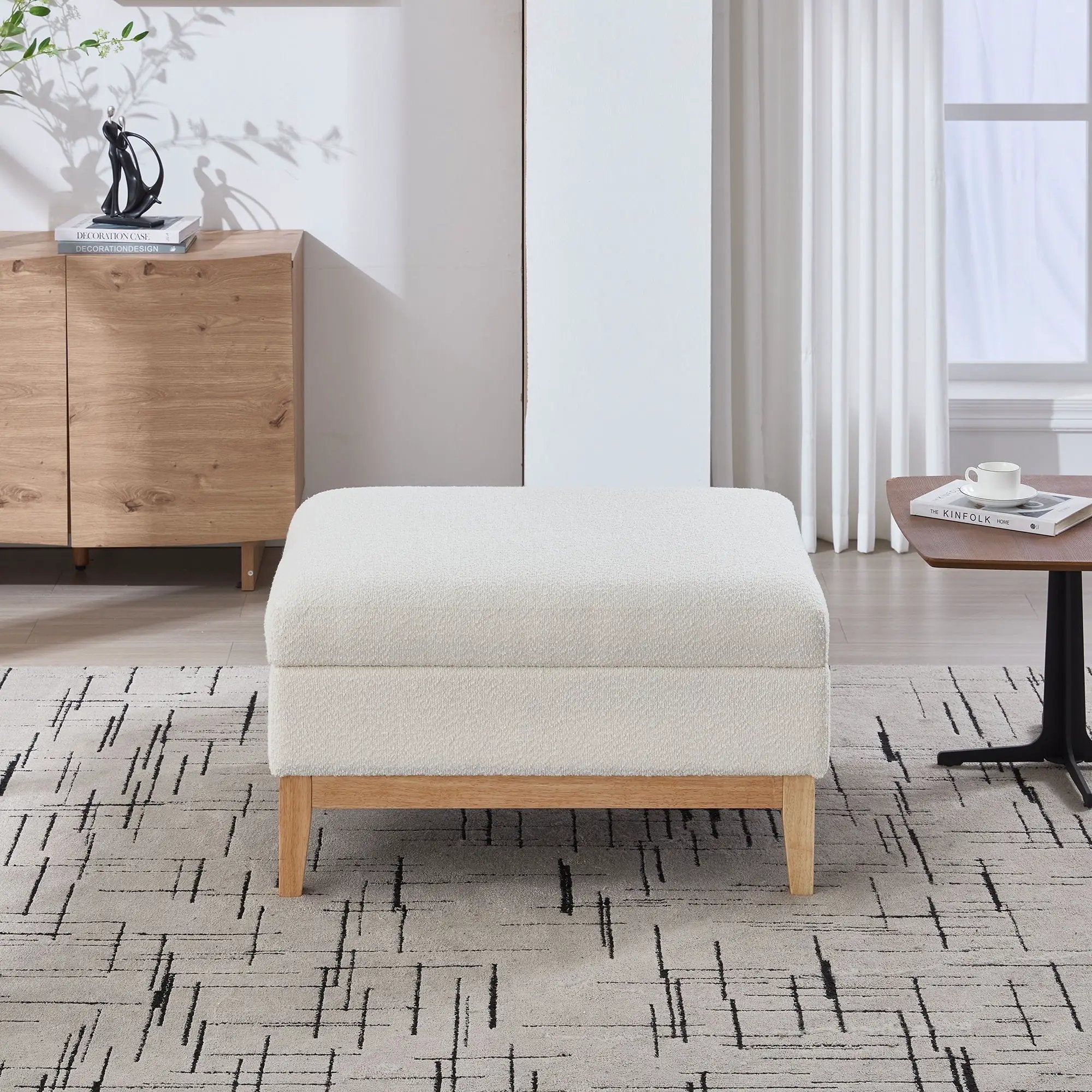 Upholstered Storage Ottoman With Reversible Lid Coffee Table, Foot Stool by Unique Piece Furniture