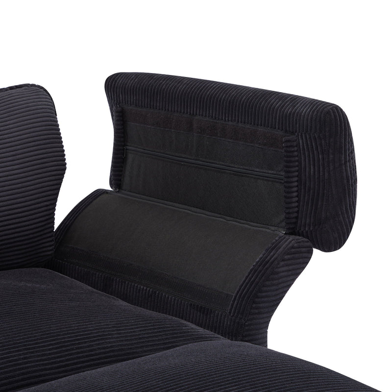 Modern Deep Seat Sectional Sofa With Ottoman by HouseOfZazla