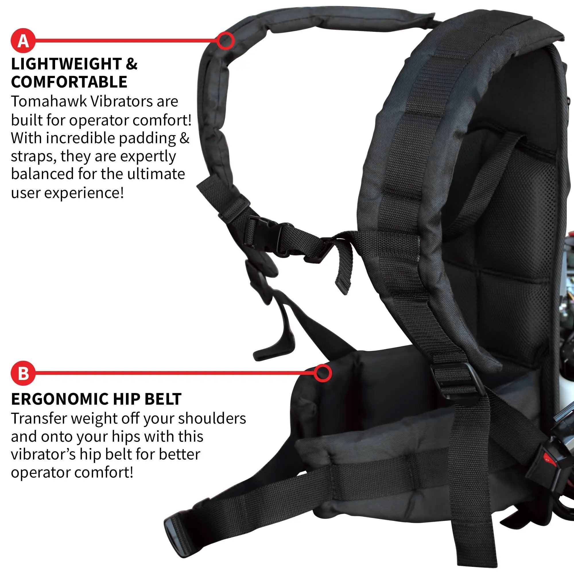 2HP Honda Concrete Vibrator with Flex Shaft Cable Whip Backpack by Tomahawk Power