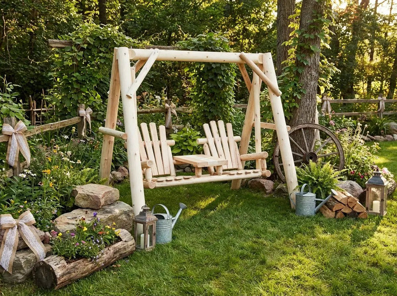 Backyard Wooden Swings for Your Garden by Cedar Creek Rustic Furniture