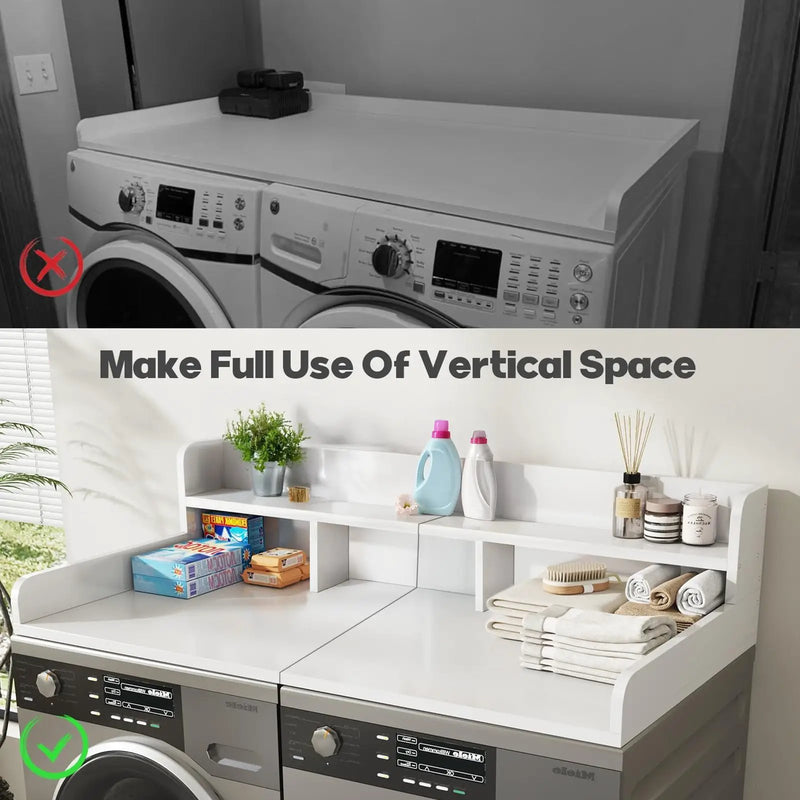 Washer Dryer Countertop with Non-Slip Pads - White by HouseOfZazla