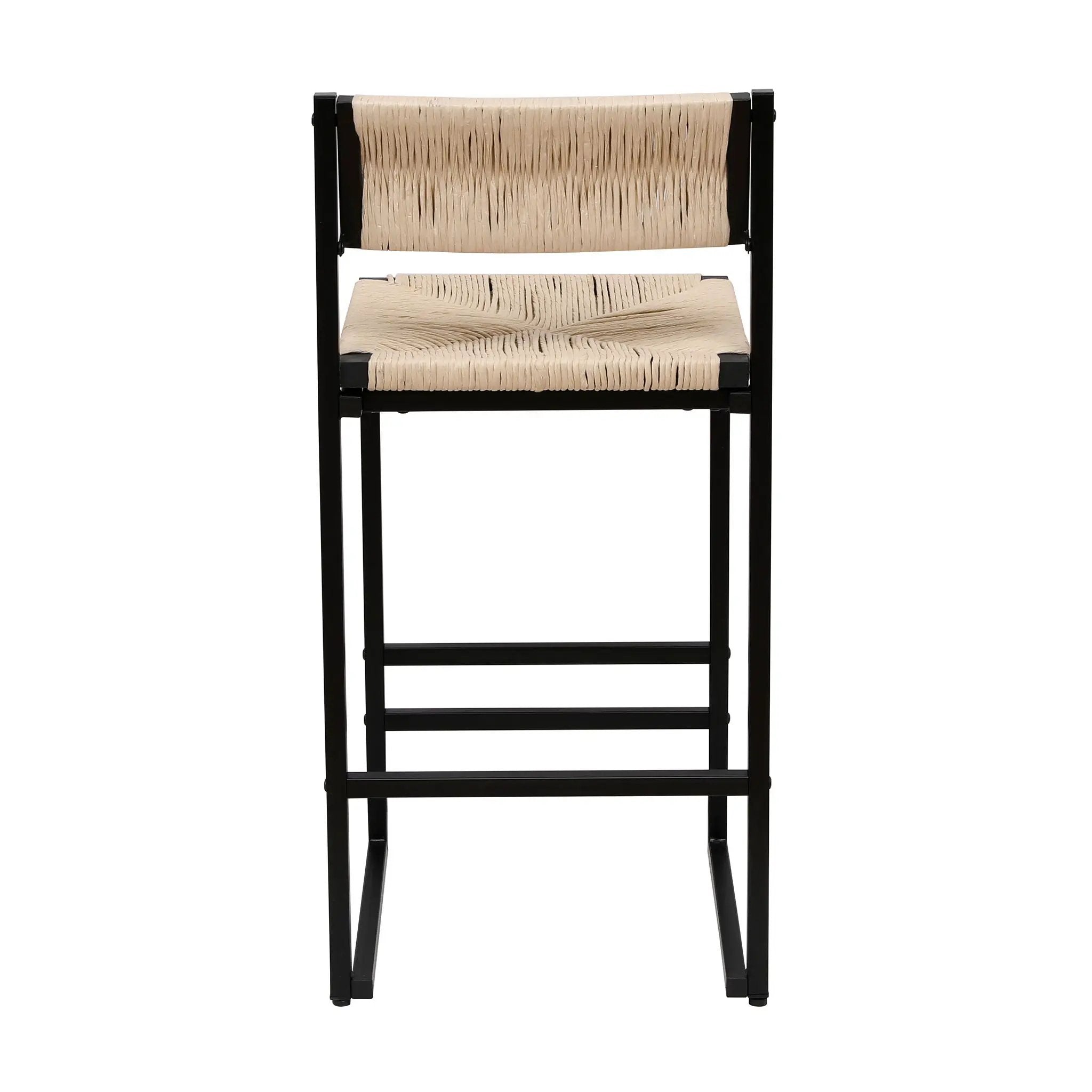 Bar Stools Paper Rope Weave Dining Chairs With Back Hand Weave Stools For Kichen Island, Bar & Counter (Set of 2) by HouseOfZazla