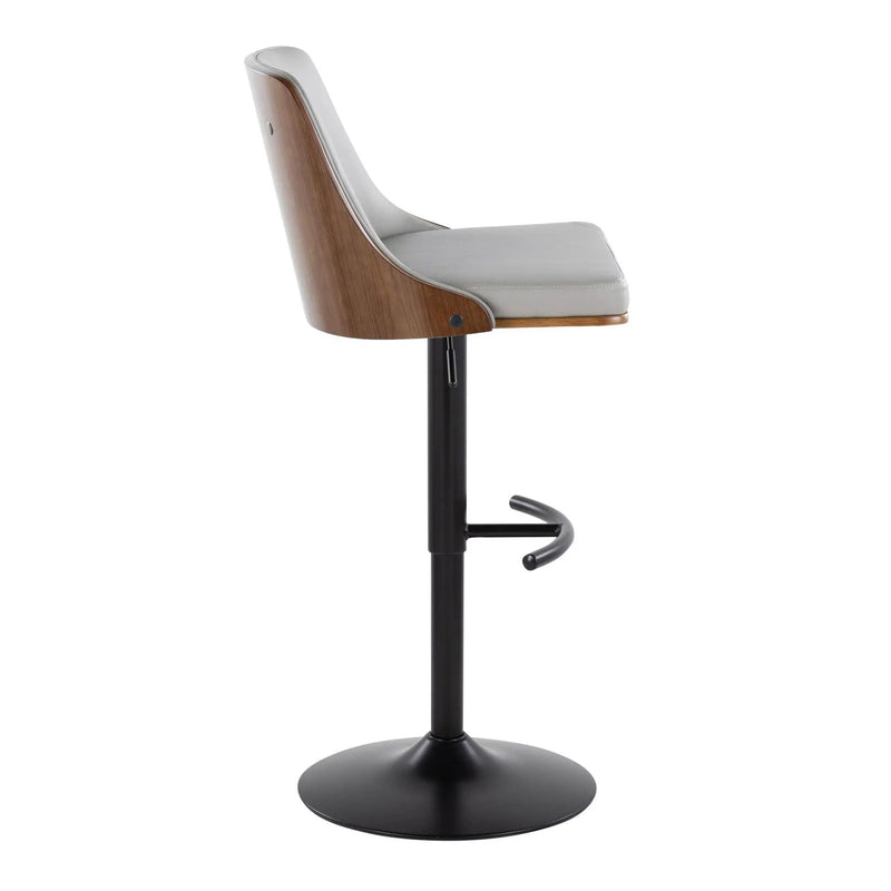 Gianna - Mid Century Modern Adjustable Barstool, Swivel With Rounded T Footrest (Set of 2) by Unique Piece Furniture