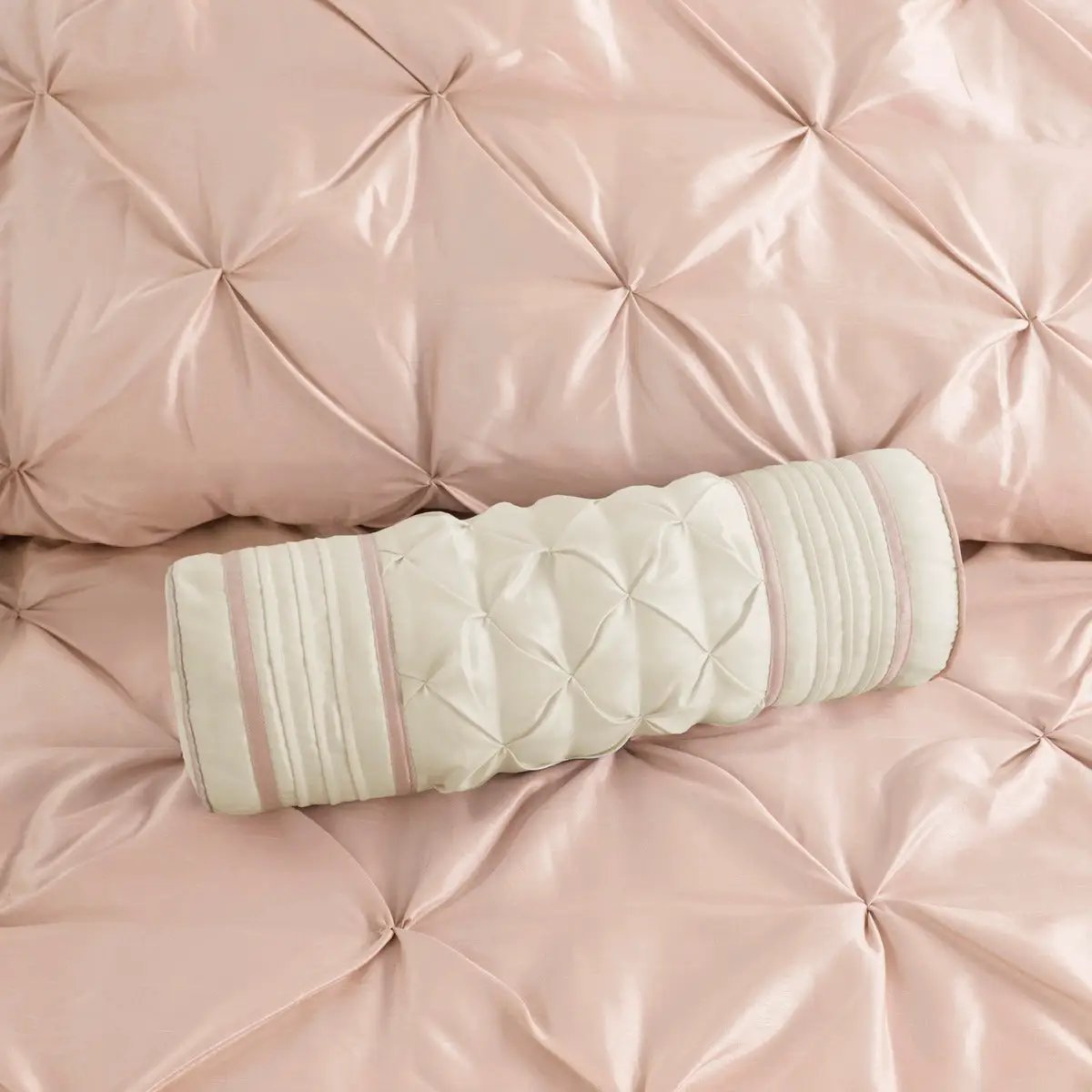 7 Piece Tufted Comforter Set Blush Full by HouseOfZazla