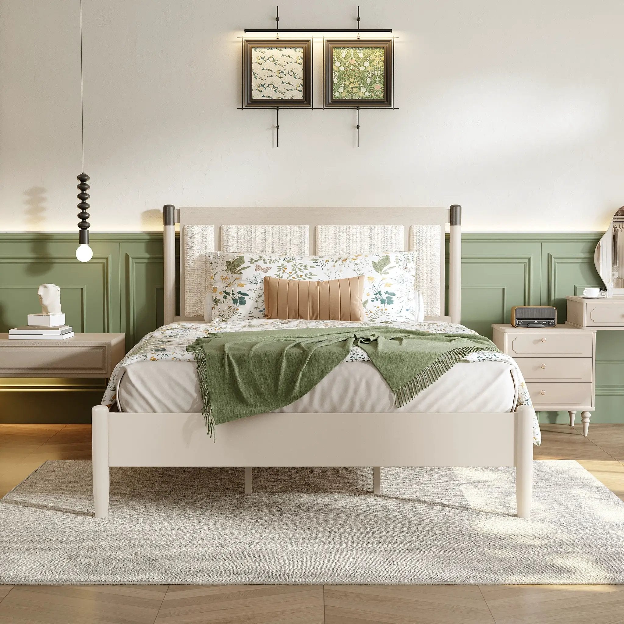 Solid Wood Queen Bed - Heavy Duty Support by HouseOfZazla