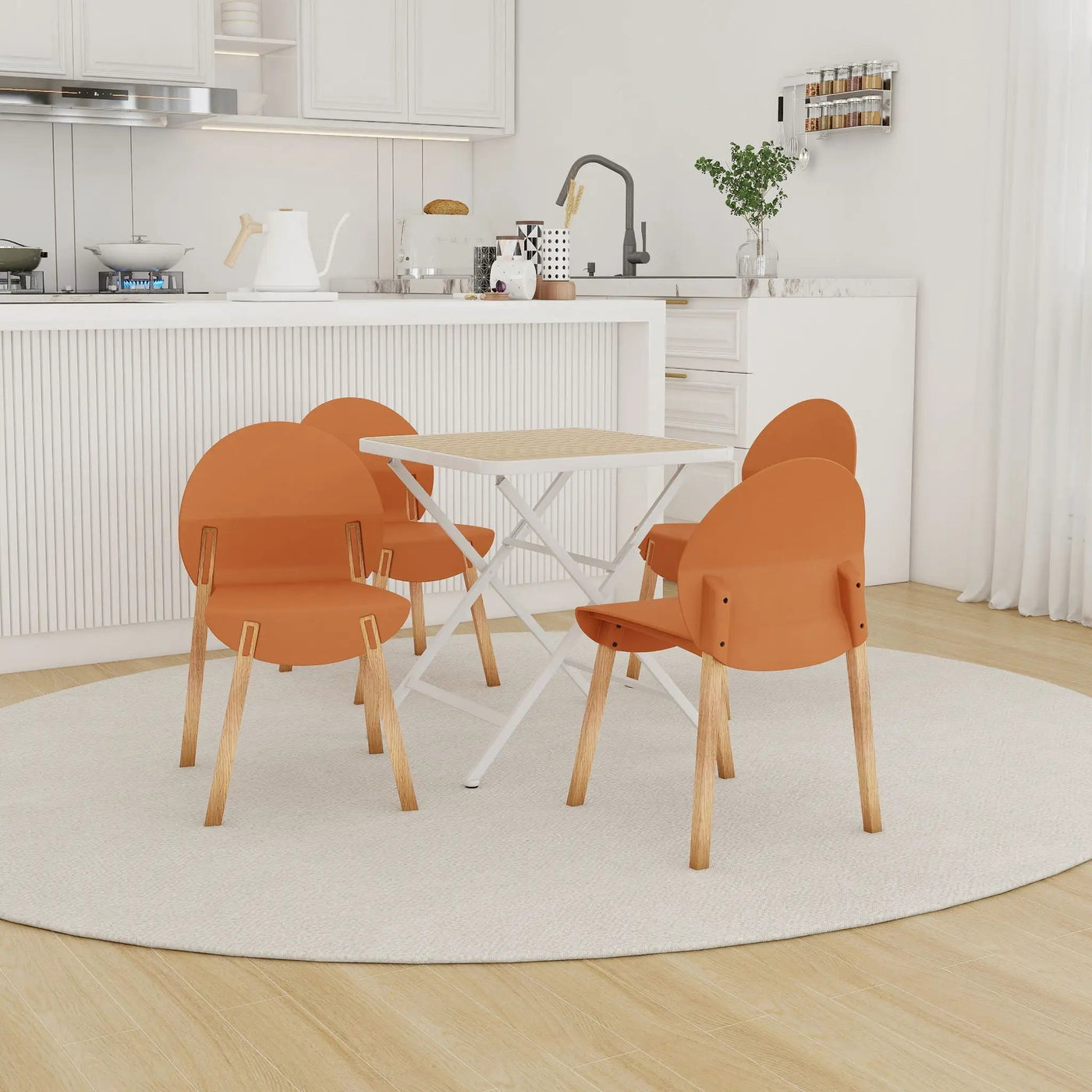 4 Piece Set Of Single Chairs With A Folding Square Table by HouseOfZazla